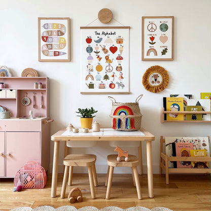 Kid of the Village Number Snake Fine Art Print - Pink, Beige