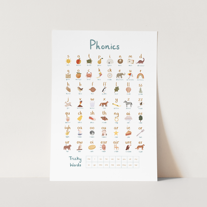 Kid of the Village Phonics Fine Art Print - Blue
