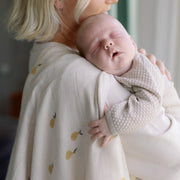 Ralphie Bear Large Muslin Swaddle - Pears