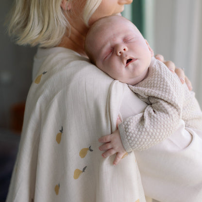 Ralphie Bear Large Muslin Swaddle - Pears