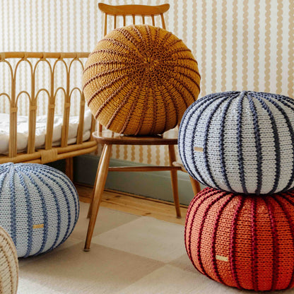 Zuri House Knitted Pouffe Ziggy - Cinnamon