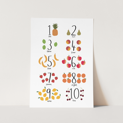 Kid of the Village Counting Fruit Fine Art Print