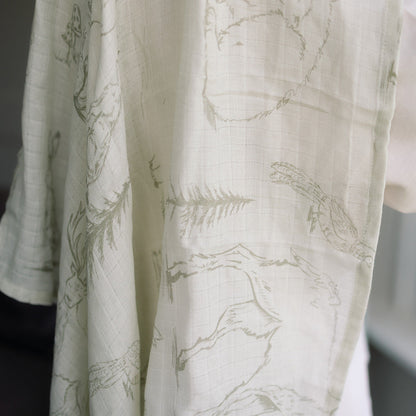 Ralphie Bear Large Muslin Swaddle - Woodland