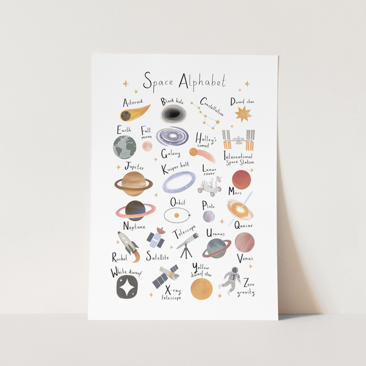 Kid Of The Village Space Alphabet Fine Art Print