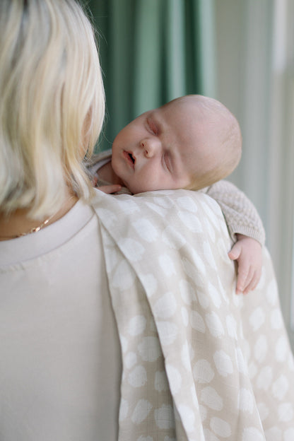 Ralphie Bear Large Muslin Swaddle - Scallop