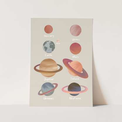 Kid of the Village Planets Fine Art Print - Stone