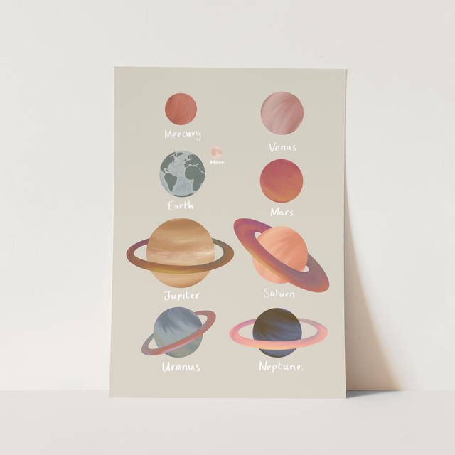 Kid of the Village Planets Fine Art Print - Stone