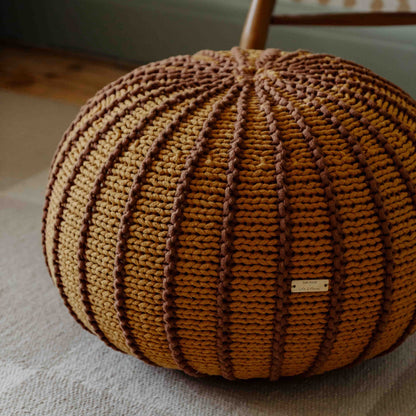 Zuri House Knitted Pouffe Ziggy - Cinnamon
