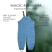 Toastie Fully Waterproof Dungarees - Rain Blue Magic Print