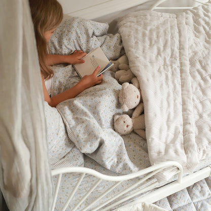 Avery Row Quilted Bedspread - Natural Stripe