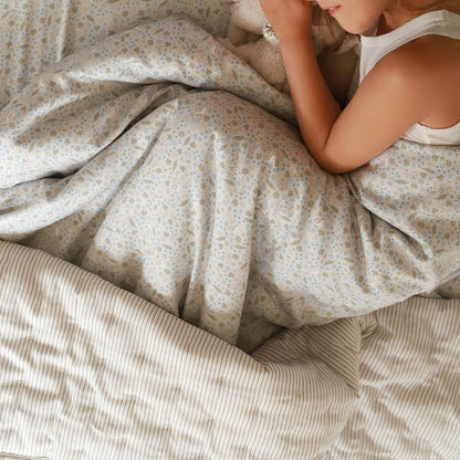 Avery Row Quilted Bedspread - Natural Stripe