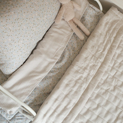 Avery Row Quilted Bedspread - Natural Stripe