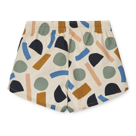 Liewood Aiden Printed Board Shorts - Paint Strokes / Peppermint
