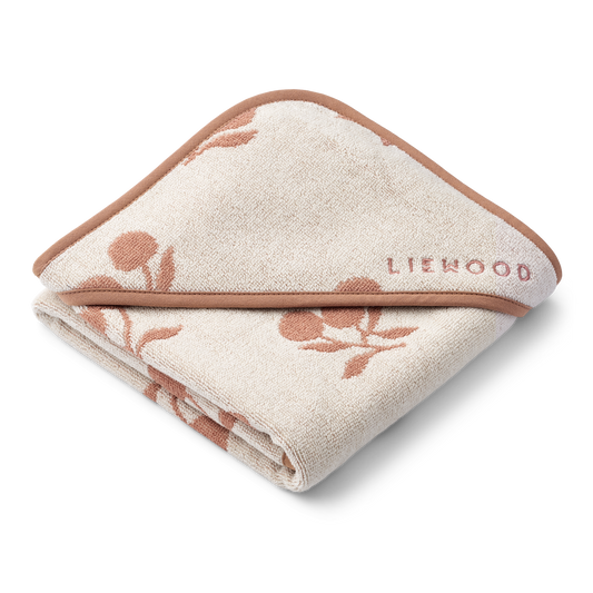 Liewood Alba Baby Hooded Towel - Peach / Sea shell