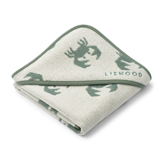Liewood Alba Baby Hooded Towel - Crab / Sandy