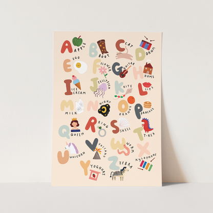 Kid of the Village The Alphabet Fine Art Print - Portrait