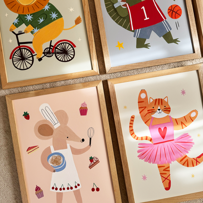 Kid of the Village Ballet Kitty Fine Art Print