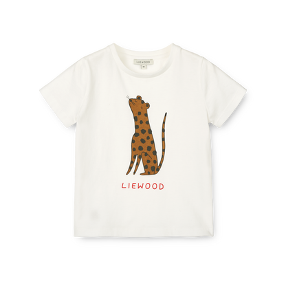 Liewood Apia Baby Short Sleeve T-shirt - Leopard / Crisp White