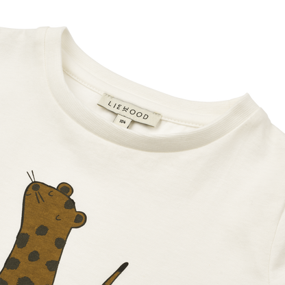 Liewood Apia Baby Short Sleeve T-shirt - Leopard / Crisp White