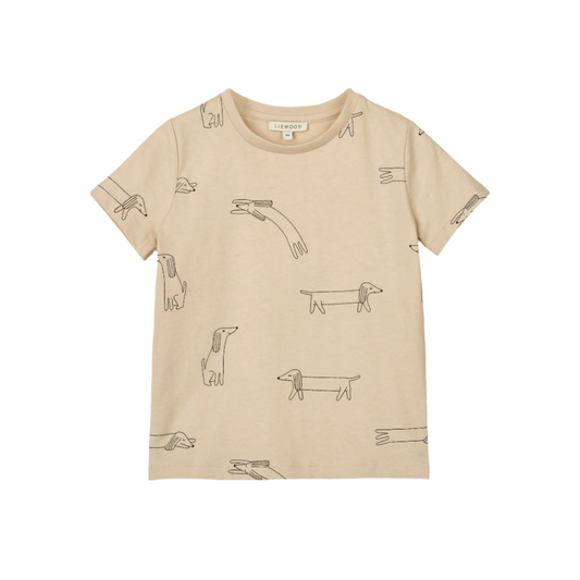 Liewood Apia Baby Printed Shortsleeve T-shirt - Dog / Sandy