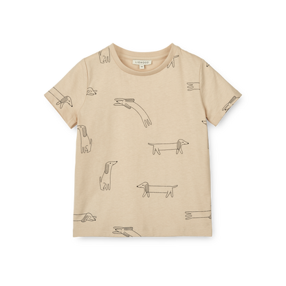 Liewood Apia Printed Short Sleeve T-shirt - Dog / Sandy