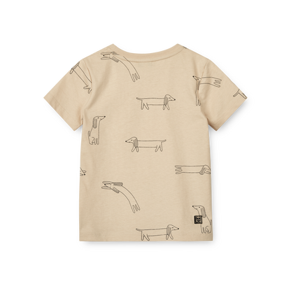 Liewood Apia Baby Printed Shortsleeve T-shirt - Dog / Sandy