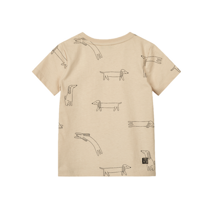 Liewood Apia Printed Short Sleeve T-shirt - Dog / Sandy