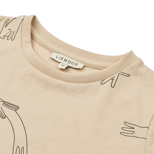 Liewood Apia Printed Short Sleeve T-shirt - Dog / Sandy