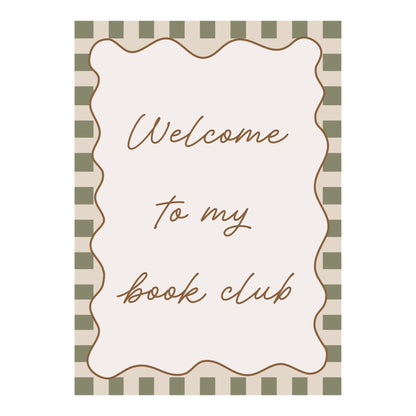 Autumns Corner Welcome To My Book Club Art Print - Checkerboard Edition
