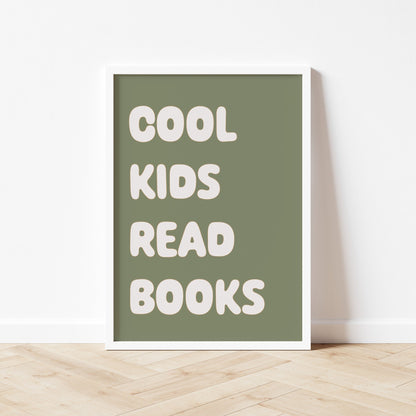 Autumns Corner 'Cool Kids Read Books' Print - Olive