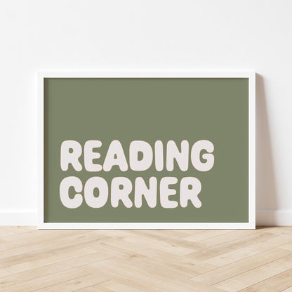 Autumns Corner 'Reading Corner' Print - Olive