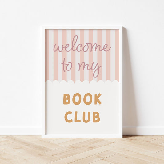 Autumns Corner 'Welcome To My Book Club' Print - Pink & Mustard
