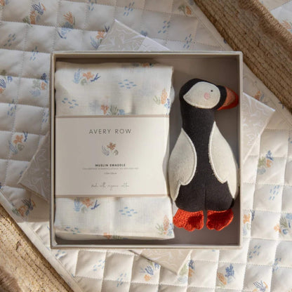 Avery Row Swaddle & Cuddle New Baby Gift Set - Coastline