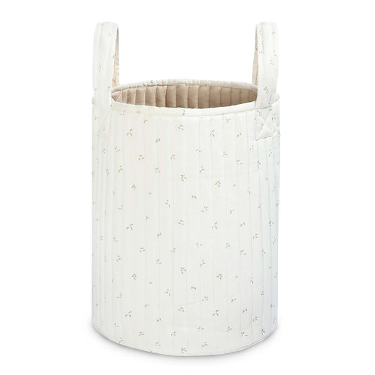 Avery Row Large Quilted Storage Basket - Nettle Scatter / Birch