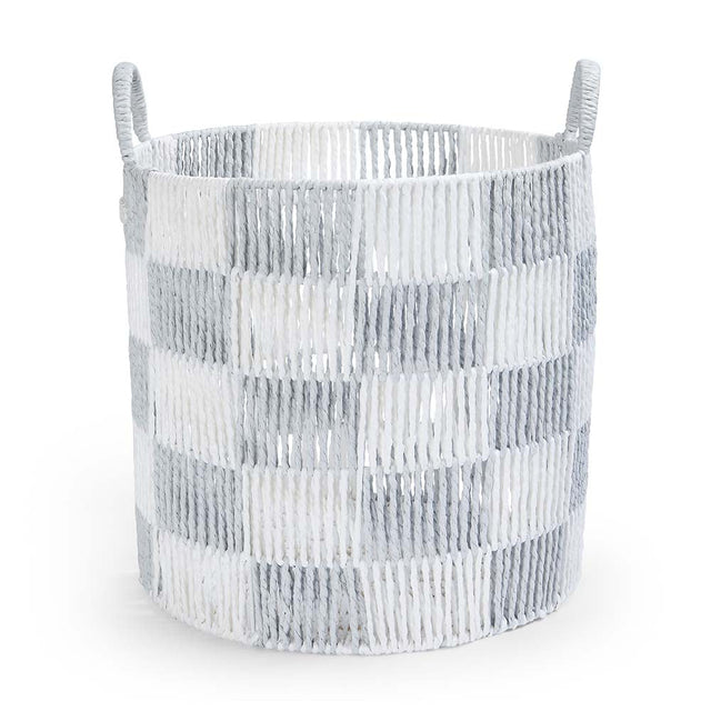 Avery Row Checkerboard Storage Basket Large - Powder Blue