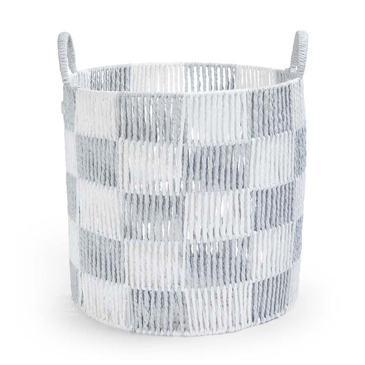 Avery Row Checkerboard Storage Basket Large - Powder Blue