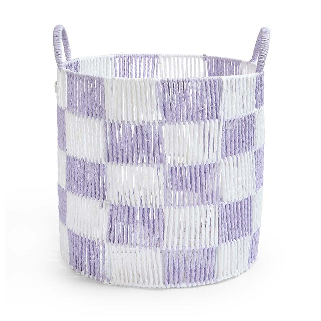 Avery Row Checkerboard Storage Basket Large - Lilac