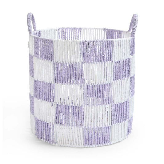 Avery Row Checkerboard Storage Basket Large - Lilac