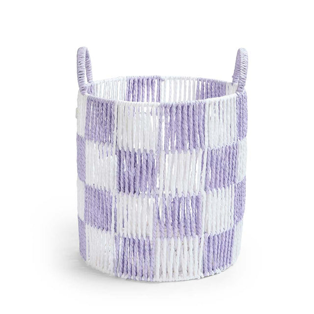 Avery Row Checkerboard Storage Basket Medium - Lilac