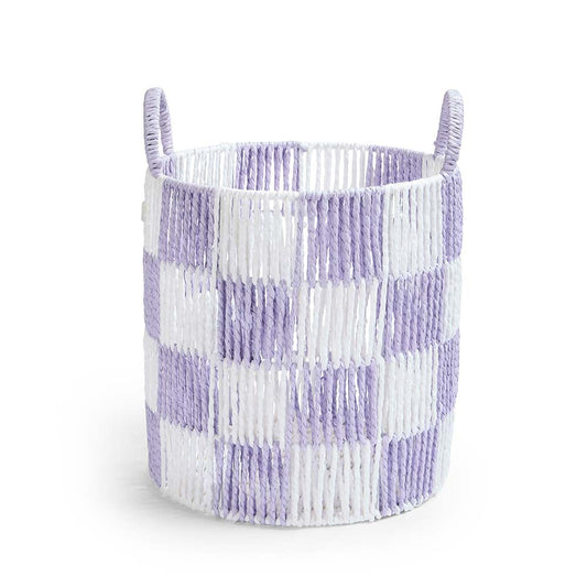 Avery Row Checkerboard Storage Basket Medium - Lilac
