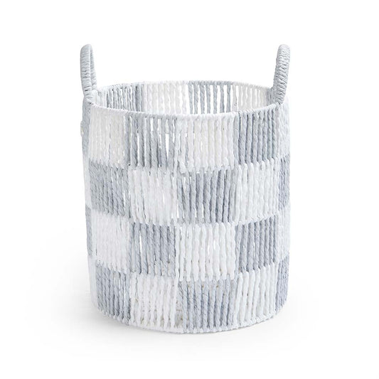 Avery Row Checkerboard Storage Basket Medium - Powder Blue
