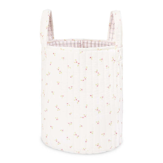 Avery Row Large Quilted Storage Basket - Anemone / Pink Check