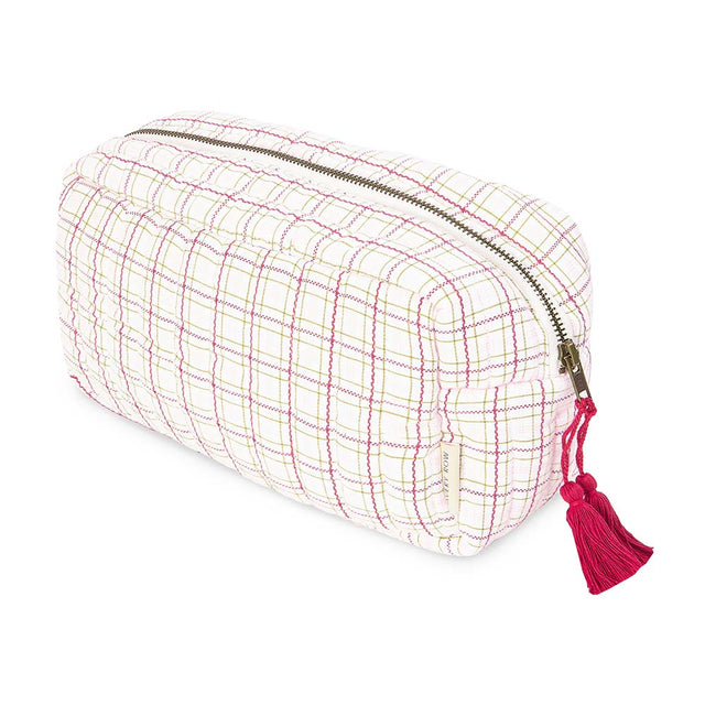 Avery Row Wash Bag - Pink Check