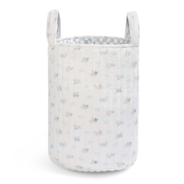 Avery Row Large Quilted Storage Basket - Coastline / Waves