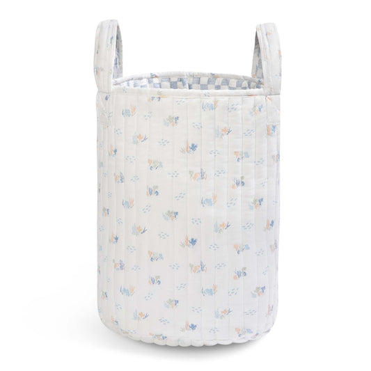 Avery Row Large Quilted Storage Basket - Coastline / Waves