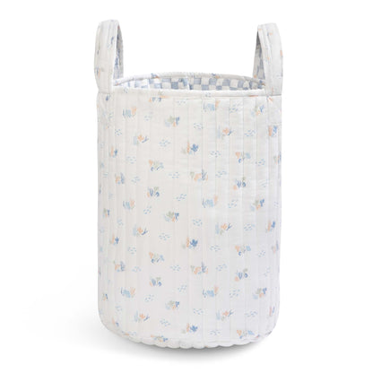 Avery Row Large Quilted Storage Basket - Coastline / Waves