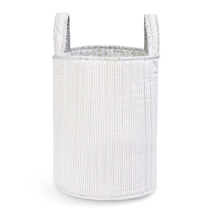 Avery Row Large Quilted Storage Basket - Nature Trail / Stripe