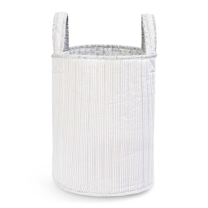 Avery Row Large Quilted Storage Basket - Nature Trail / Stripe
