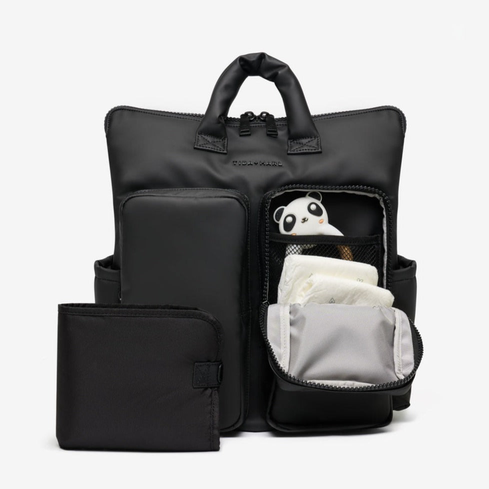 Tiba + Marl Ozzy Changing Tote / Backpack - Matte Black