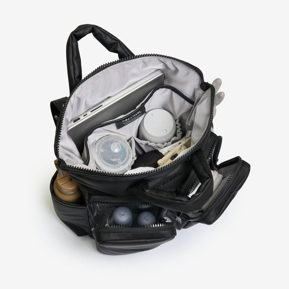 Tiba + Marl Ozzy Changing Tote / Backpack - Matte Black